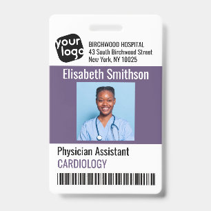 Crachá Cartão de ID do Assistente Médico Personalizado Mo