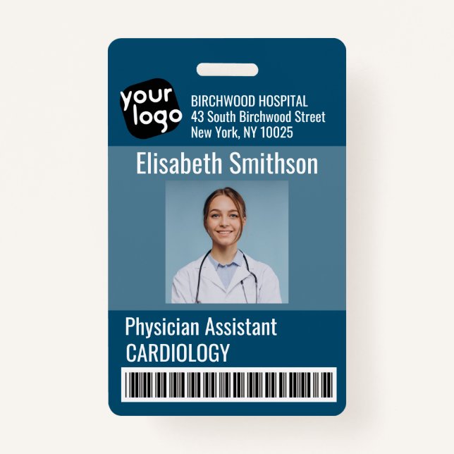 Crachá Cartão de ID do Assistente Médico Personalizado Mo (Frente)