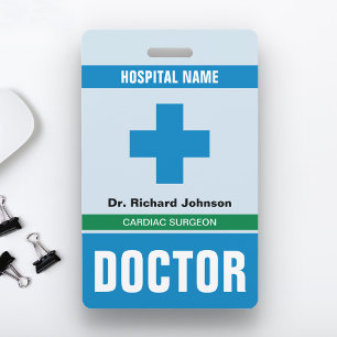 Crachá Cartão de ID Médico com Nome Personalizado