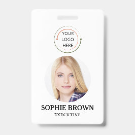 Crachá Cartão de ID Moderno | QR do trabalhador empresari