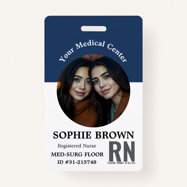 Crachá Cartão de ID Moderno | QR do trabalhador empresari (Frente)