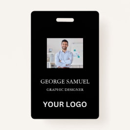 Crachá Cartão de ID Moderno | QR para funcionários do log