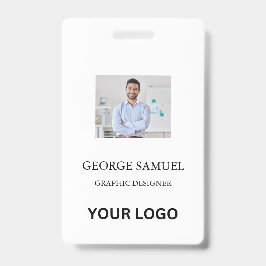 Crachá Cartão de ID Moderno | QR para funcionários do log