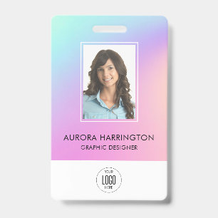 Crachá Cartão de identidade holográfico Logotipo de foto