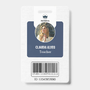 Crachá Cartão de identidade simples do professor   ID de 