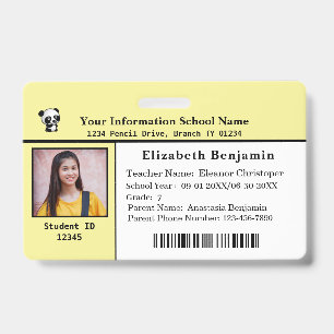 Crachá Cartão de Identificação de Alunos da Escola Crianç