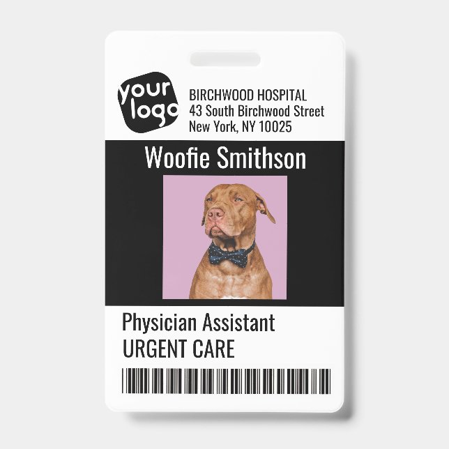 Crachá Cartão de Identificação de Assistente Médico Perso (Frente)