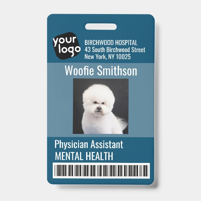 Crachá Cartão de Identificação de Assistente Médico Perso (Frente)