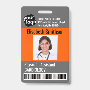 Crachá Cartão de Identificação de Assistente Médico Perso