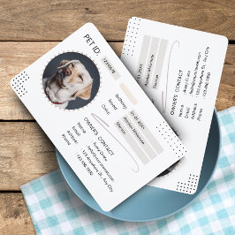 Crachá Cartão de Identificação de Cachorro Minimalista Pr