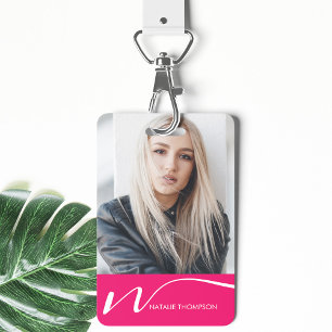 Crachá Cartão de Identificação de Fotografia Código QR Mo