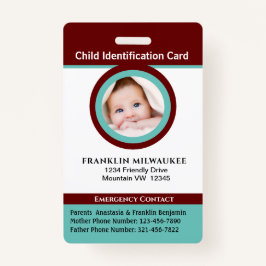 Crachá Cartão de Identificação de Fotografia para Menina 