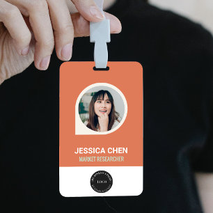 Crachá Cartão de identificação de funcionário com foto de