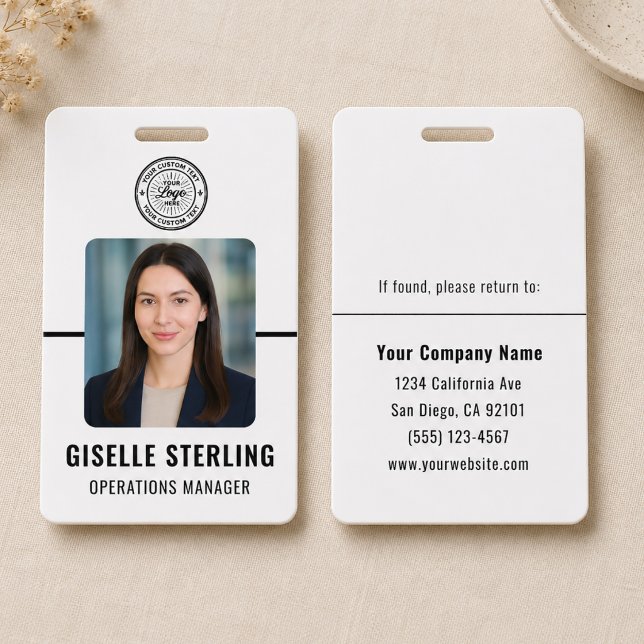 Crachá Cartão de Identificação de Funcionário com Logotip (Criador carregado)