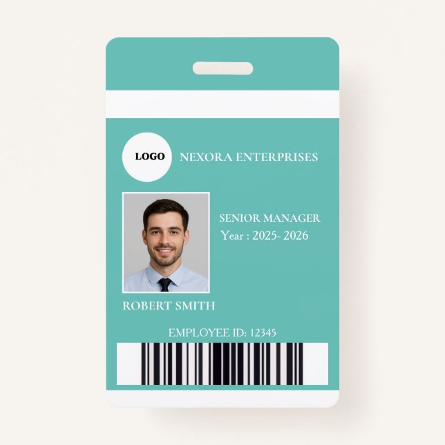 Crachá Cartão de Identificação de Funcionário Personaliza (Frente)