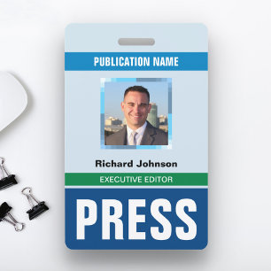Crachá Cartão de Identificação de Jornalista Fotográfico 