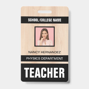 Crachá Cartão de Identificação de Professor Minimalista M