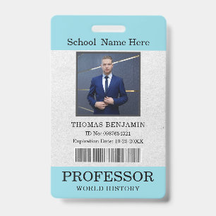 Crachá Cartão de Identificação de Professor Nome Escola M