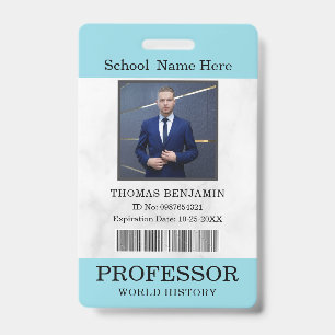 Crachá Cartão de Identificação de Professor Nome Escola M