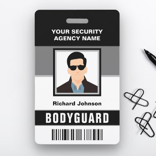 Crachá Cartão de Identificação do Segurança Corporal de N
