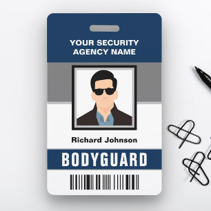 Crachá Cartão de Identificação do Segurança Corporal de N
