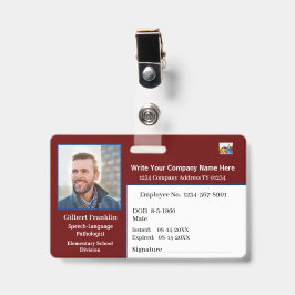Crachá Cartão de Identificação ID Código de Barras Foto