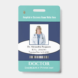 Crachá Cartão de Identificação ID Médico Nome Personaliza