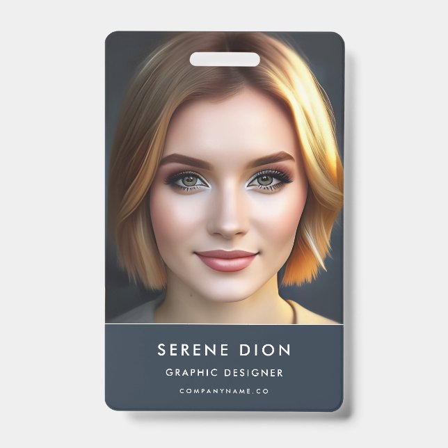 Crachá Cartão de Identificação Mínimo com Foto e QR do No (Frente)