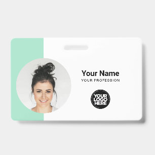 Crachá Cartão de Identificação Moderno Minimalista QR Fot