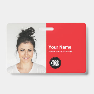 Crachá Cartão de Identificação Moderno Personalizado Simp
