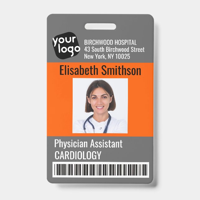 Crachá Cartão de Identificação Personalizado de Assistent (Frente)