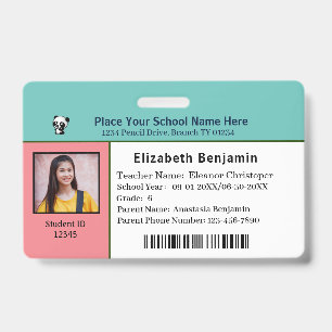 Crachá Cartão de Identificação Personalizado Menino Menin