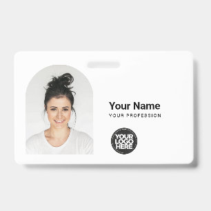 Crachá Cartão de Identificação Personalizado Moderno Simp