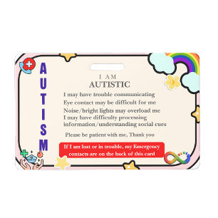 Crachá Cartão de Identificação Personalizado para Autismo