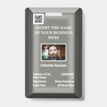Cartão de identificação personalizado para funcion
