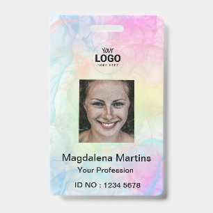 Crachá cartão de identificação profissional salpicos de t