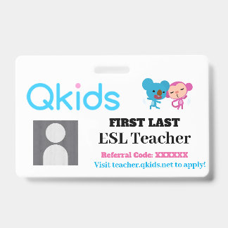 Crachá Cartão de Identificação QKIDS