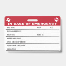 Cartão de Informações Médicas de Emergência para C