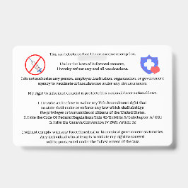 Crachá Cartão de Isenção de Vacina