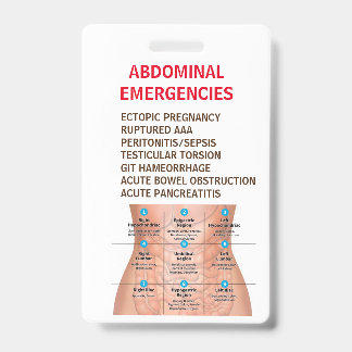 CRACHÁ CARTÃO DE REFERÊNCIA DE EMERGÊNCIAS ABDOMINAIS - D
