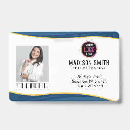 Crachá Cartão ID | Empregado de Empresa Moderno Minimalis
