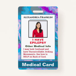 Crachá Cartão Personalizado de Contato de Emergência de A