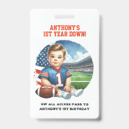 Crachá Cartão VIP de Aniversário de Futebol do Primeiro A