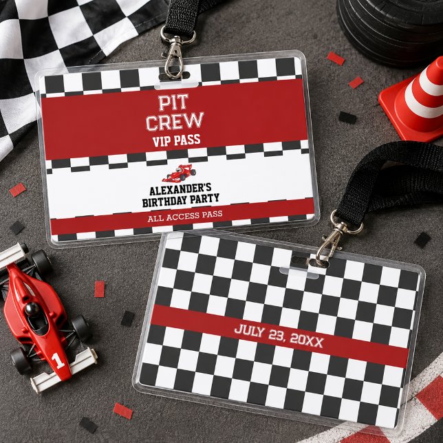 Crachá Cartão Vip de Equipe de Pit Stop de Aniversário de (Criador carregado)