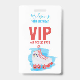 Crachá Cartão VIP de Patinação no Rolo para Festa de Aniv