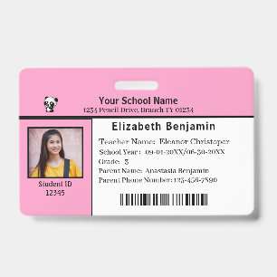 Crachá Cartões de Identificação de Estudantes Criança