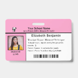 Crachá Cartões de Identificação de Estudantes Crianças