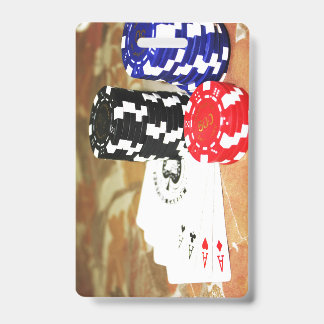 Crachá Cartões de pôquer Aces Chips Jogo de Jogo Casino