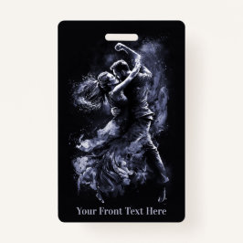 Crachá Casal de dança de texto personalizado