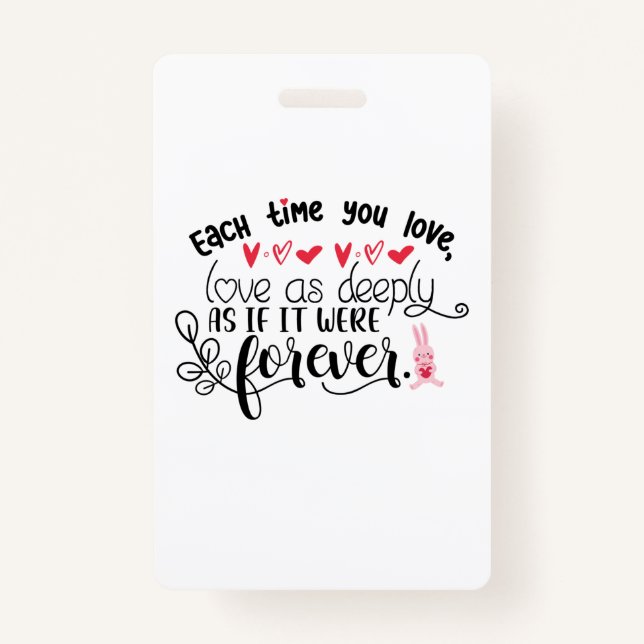 Crachá Casal presente cada vez que você ama para sempre (Frente)
